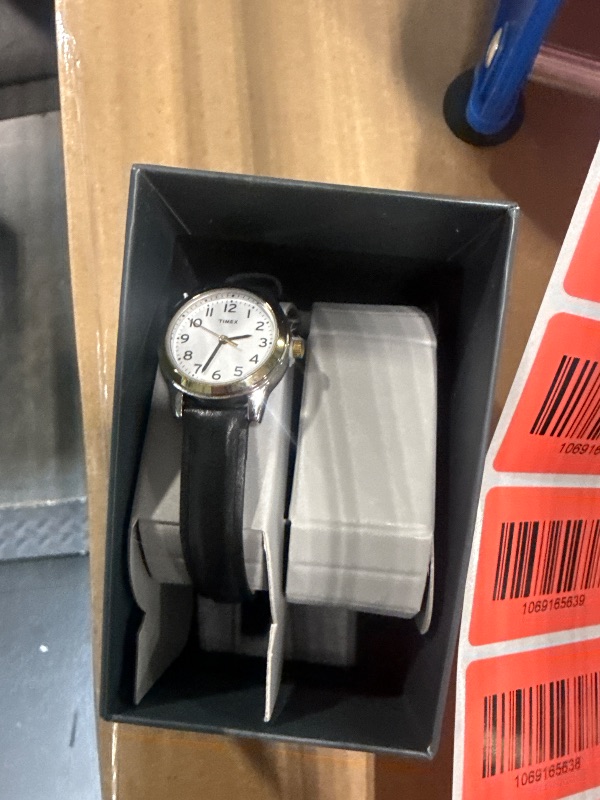 Photo 1 of ***SIMILAR*** Timex Women's Easy Reader 25mm Watch – Gold-Tone Case White Dial with Black Leather Strap