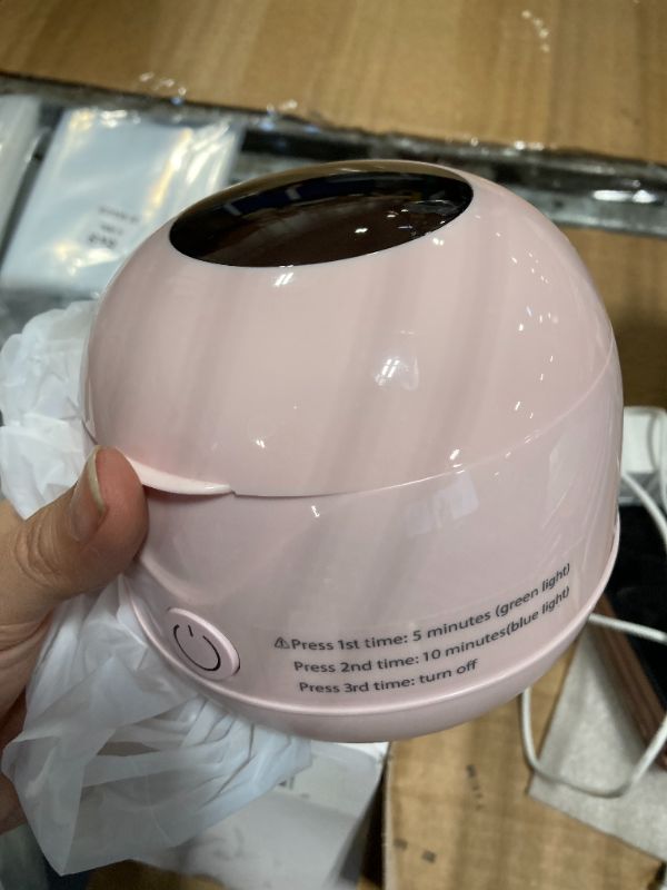 Photo 1 of ***Damaged Charger*** CXRUY Ultrasonic Retainer Cleaner - UV Dental Cleaning Pod Night Guard Cleaner for Dentures, Aligner, Braces, Toothbrush Heads, Jewelry (Pink)