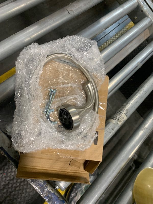 Photo 1 of ***Missing hardware***Moen Eva Brushed Nickel Single Post Open Hand Towel Ring, Holder for Bathroom, YB2886BN