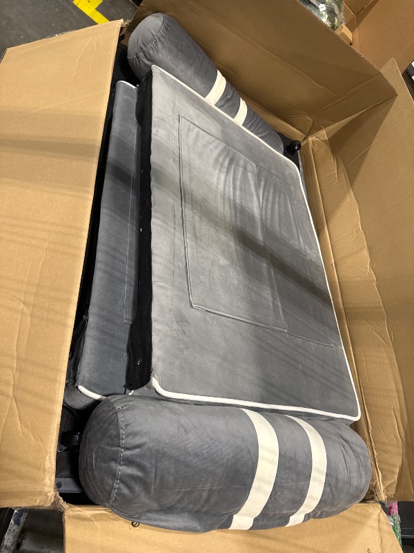 Photo 1 of ***It is not the same product; it is a similar item. Another box is missing.***  Folding Convertible Sofa Bed, Queen Size Pullout Sofa, Modern Chenille Fabric, 360° Swivel Side Table, Easy Assembly, Perfect for Living Room