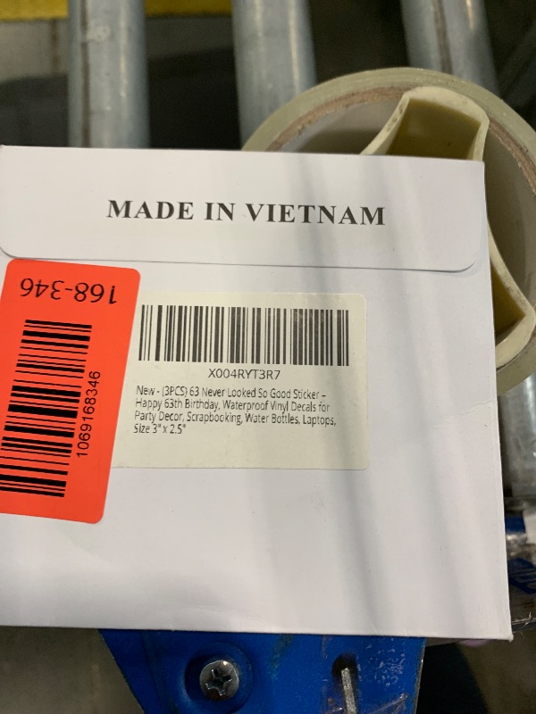 Photo 1 of (3PCS) 63 Never Looked So Good Sticker – Happy 63th Birthday, Waterproof Vinyl Decals for Party Decor, Scrapbooking, Water Bottles, Laptops, Size 3" x 2.5"