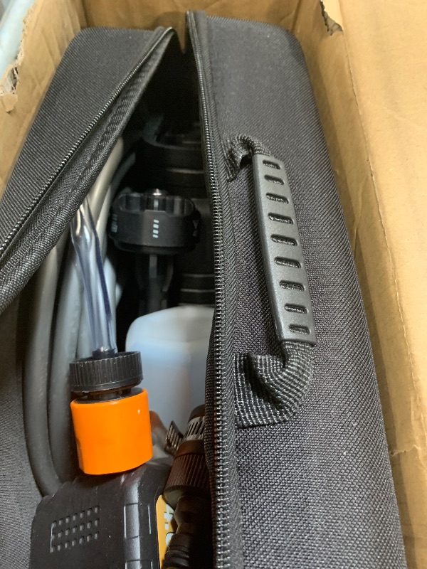 Photo 1 of 1000PSI Cordless Pressure Washer, 21V 4.0Ah Battery-Powered Brushless Motor Power Washer with 6-in-1 Nozzle, 9 Gear Pressure, Tap Adapter for Car Washing, Patio, Fence, Driveway, Outdoor Cleaning