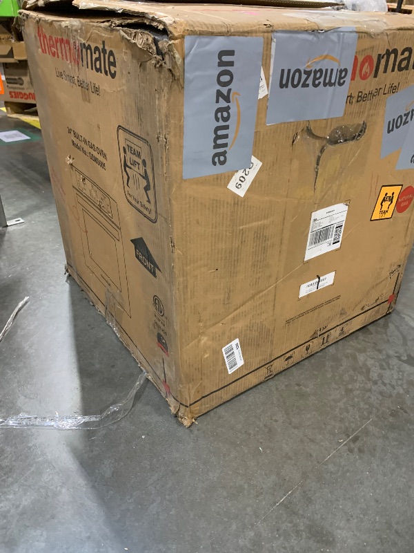 Photo 1 of *** DAMAGE=  MAJOR***
***MISSING PART***
***FUNCTIONAL= NO***


Thermomate 24" Gas Wall Oven, ETL Certified, 2.12 Cu.ft. Natural Gas With 5 Cooking Functions and Rotisserie, Built-in With Mechanical Knobs Control, Stainless Steel