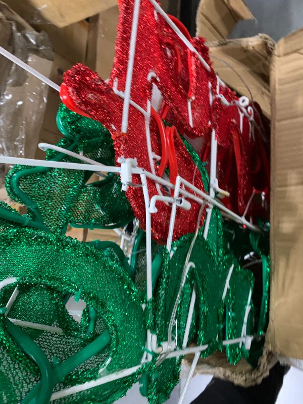 Photo 1 of ***VERY USED*** Brightown Merry Christmas Decorations Lights - 5FT 447LED Outdoor Xmas Decor 60in Twinkle Light Sign with Snowman for Holiday Indoor Front Door Window Party Wall Hanging