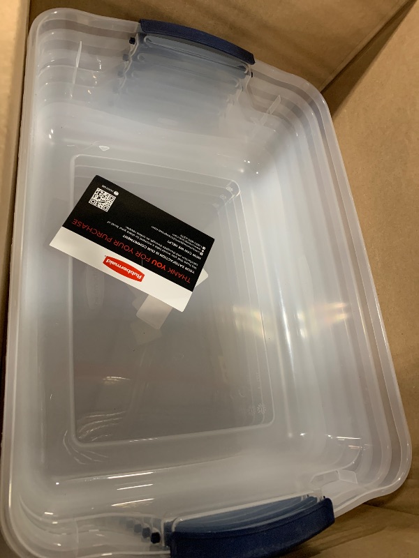 Photo 1 of *MISSING PARTS - See Clerk Notes*
Rubbermaid Cleverstore 17 Qt Clear Storage Bins with Lids, 6-Pack, Stackable, BPA-Free, Made in USA