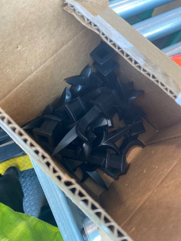 Photo 1 of 1/2" Black Plastic Trident Spear Finial Fence Topper for Wrought Iron Picket Fence (25, 1/2")