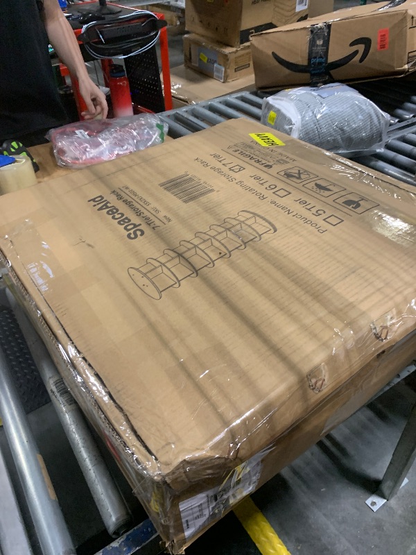 Photo 1 of ***FINAL SALE/NO RETURN, SOLD AS PARTS*** SpaceAid 7 Tier Rotating Shoe Rack Tower, Spinning Shoe Display Lazy Susan, Revolving 360 Shoe Rack Storage Round Carousel, Vertical Handbag Rotate Shoes Closet Organization (7-Tier White)