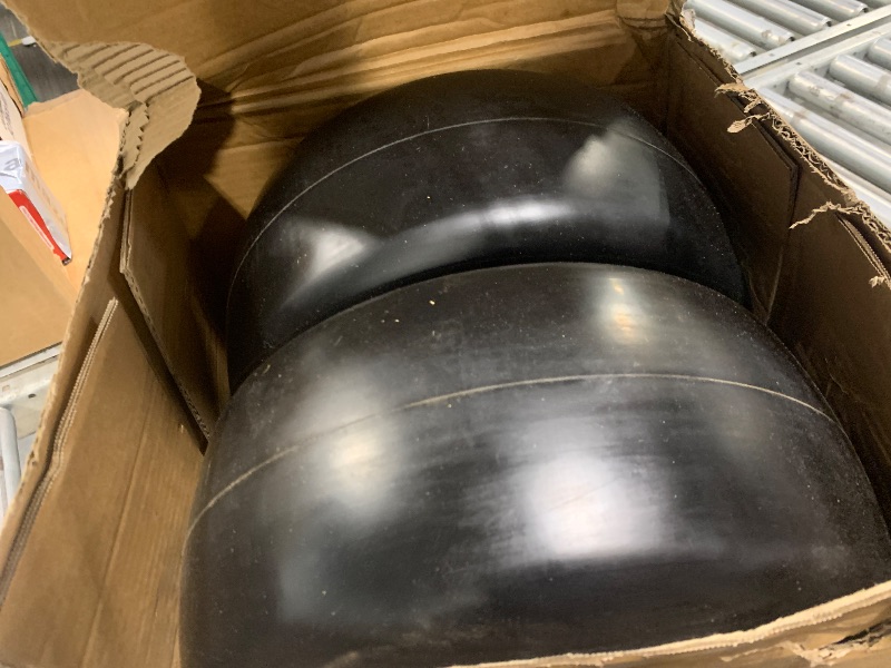 Photo 1 of ***Hardware Missing***2 PCS 13×6.50-6 Flat Free Lawn Mower Tires and Wheel, Solid Smooth Tread Tire, 13x6.50-6 Zero Turn Mower Front Tires for Commercial Garden Lawn, with 3/4" & 5/8" Bearings, 4"- 8.2" Centered Hub