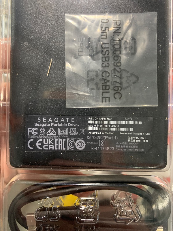Photo 1 of *UNTESTED*
Seagate Portable 5TB External Hard Drive HDD – USB 3.0 for PC, Mac, PS4, & Xbox - 1-Year Rescue Service (STGX5000400), Black