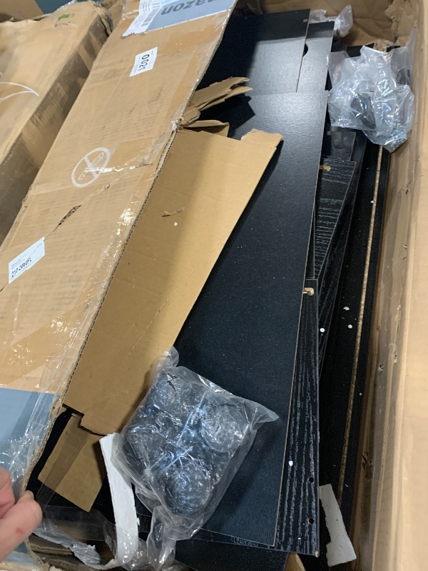 Photo 1 of ***Damaged corner***DUMOS Lateral File Cabinet with 3 Drawers Rolling Filing Cabinets Under Desk Storage Printer Stand Wood Organizer with Wheels Adjustable Shelf for Office Home Small Space, Black