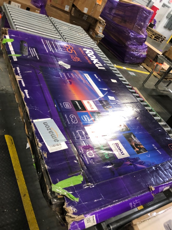 Photo 1 of ***Broken, Sold For Parts*** Roku Smart TV – 65-Inch Select Series, 4K HDR TV – RokuTV with Enhanced Voice Remote – Flat Screen LED Television with Wi-Fi for Streaming Live Local News, Sports, Family Entertainment