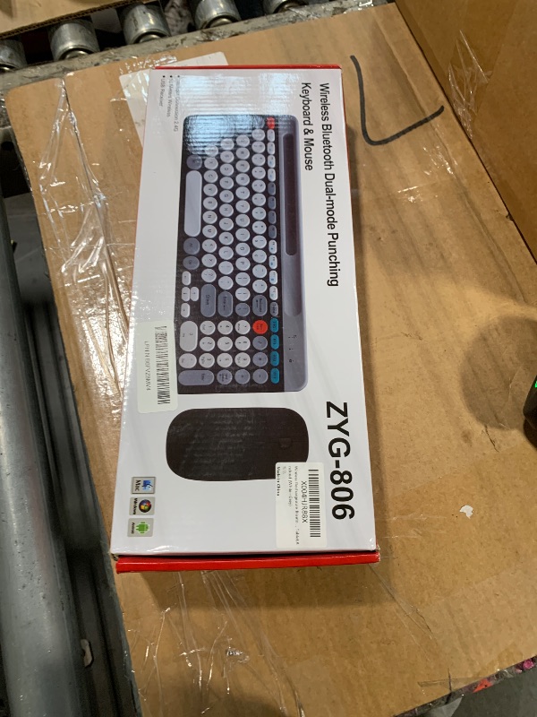 Photo 1 of ***MISSING BLUETOOTH***Wireless Keyboard and Mouse Combo with Phone Tablet Holder, Rechargeable Dual-Mode (Bluetooth 5.0 and 3.0 +2.4G) Multi-Device Silent Mouse for Windows, iPad, Tablet, MacOS,iOS,Android (White+Grey)