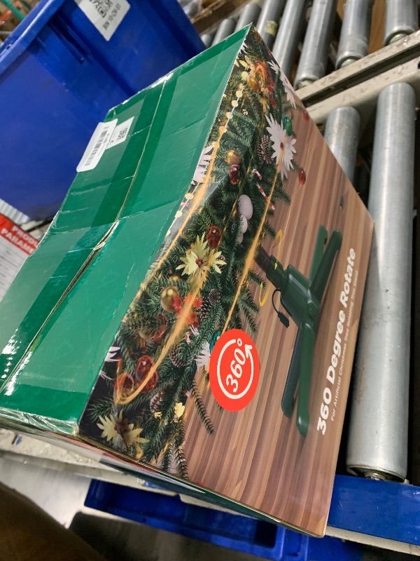 Photo 1 of (2025 Upgrade) Rotating Christmas Tree Stand with Remote Control, Stable 360 Revolving Tree Base Stand, Up to 7.5ft 90lb. Adjustable Christmas Tree Holder for Xmas Tree, Artificial Tree (Green)