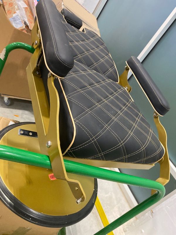 Photo 1 of *MINOR DAMAGE - USED*
Barber Chair Hair Salon Chair,Heavy Duty 700 LBS, for Hair Stylist Barber Beauty Tattoo Massage(Gold)