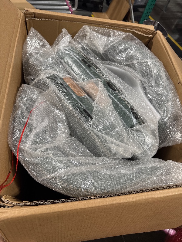 Photo 1 of **FINAL SALE, SEE NOTES** VASAGLE EKHO Collection - Dining Chairs Set of 4, Upholstered Kitchen Chairs, Comfortable Seat, Synthetic Leather with Stitching, Mid-Century Modern, Easy Assembly, Living Room Lounge, Forest Green