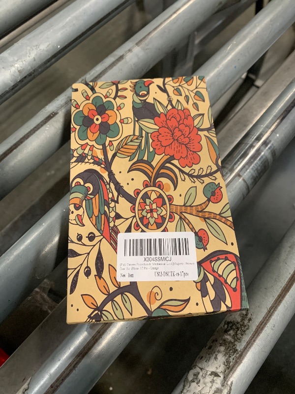 Photo 1 of [Full Camera Protection& Mechanical Lock]Magnetic Privacy Case for iPhone 17 Pro [Compatible with MagSafe] [CD Metal Ring]Full Body Shockproof Metal Bumper, 9H Anti Peeping Glass Cover-Orange