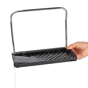 Photo 1 of *MINOR DAMAGE - USED*
zccz Sponge Holder - Kitchen Sink Organizer Tray Stainless Steel Dish Cloth Hanger Soap Dispenser Brush Holder Caddy, Black & White Marble Look
