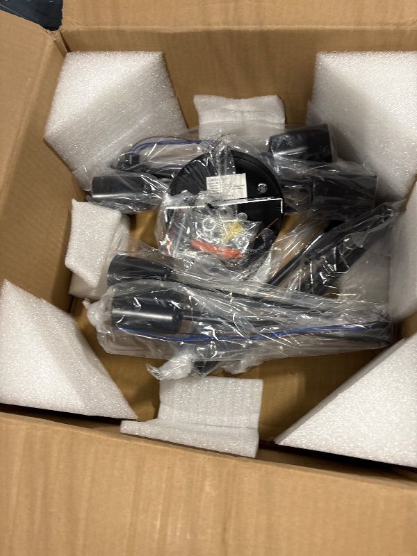 Photo 1 of **RETAIL: $30.85**
Sputnik Chandeliers, Modern Semi Flush Mount Ceiling Light with E26 Base, Mid Century Industrial Kitchen Farmhouse Light Fixtures for Bedroom Living Room (Black, Ceiling 4 Lights)