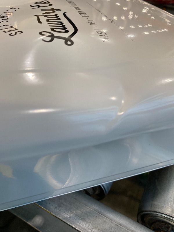 Photo 1 of ***MINOR DENT*** MONJITA Magnetic Lint Bin for Laundry Room, Metal Trash Can with Lid for Dryer, Farmhouse Lint Holder, Laundry Co Sign, Laundry Room Storage Decor with Dryer Lint Brush(White)