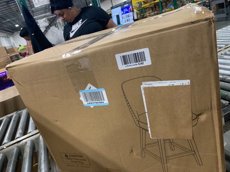 Photo 1 of *USED*
**ONE PC**MALOL Swivel PU Leather Bar Stools Set of 3 with Backs, 38.19 Counter Height Bar Chairs, Modern Bar Height Stools for Kitchen Island? Mid Century Barstools?Brown