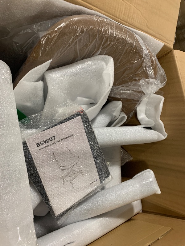 Photo 1 of *USED*
**ONE PC**MALOL Swivel PU Leather Bar Stools Set of 3 with Backs, 38.19 Counter Height Bar Chairs, Modern Bar Height Stools for Kitchen Island? Mid Century Barstools?Brown