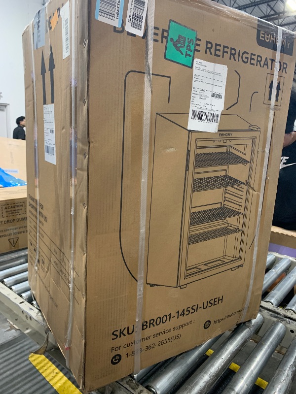 Photo 1 of **FACTORY SEALED**EUHOMY 4.5 Cu.ft Beverage Refrigerator and Cooler, 145 Can Mini fridge with Glass Door for Soda Beer Wine, Small Drink Dispenser with Digital Adjustable Thermostat for Home Office Bar