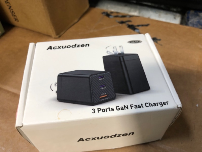 Photo 1 of [2 Pack] USB C Charger Block 160W, 3-Port GaN Super Fast Charger, Dual 65W Type C Charging Block, Foldable QC3.0 Laptop Fast Charging for MacBook, iPhone, Samsung, Galaxy, iPad, Android, White