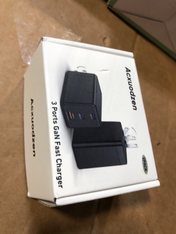 Photo 1 of [2 Pack] USB C Charger Block 160W, 3-Port GaN Super Fast Charger, Dual 65W Type C Charging Block, Foldable QC3.0 Laptop Fast Charging for MacBook, iPhone, Samsung, Galaxy, iPad, Android, White