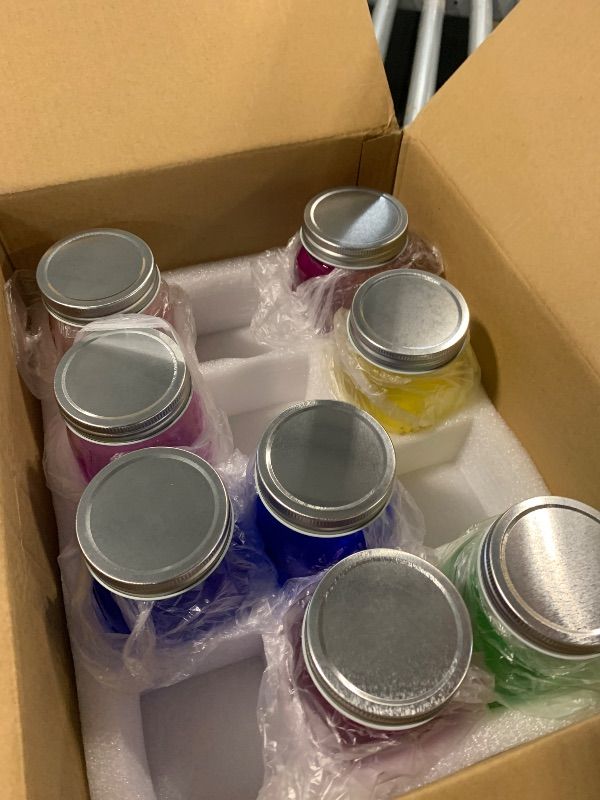 Photo 1 of ****MISSIN PARTS***** Pinkunn 16 oz Colored Mason Jars with Lids Bulk, Vintage Color Glass Mason Jars for Storage Airtight Regular Mouth Glass Container for Fermenting Jelly DIY Crafts(Colorful)