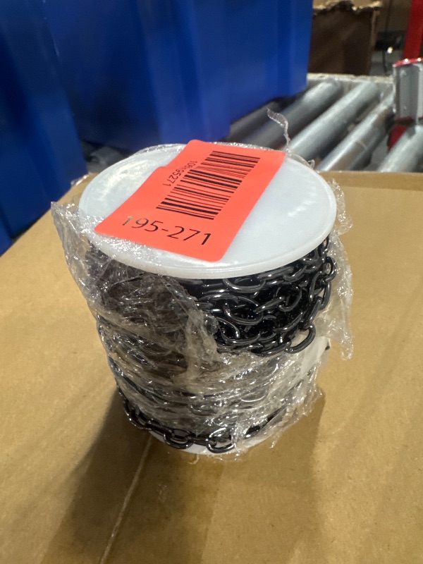 Photo 1 of [33 FT] Black Rolo Cable Chain Bulk for Jewelry Making, 7.5MM Aluminum Black Oval Cable Link Chains Roll Spool for DIY Craft Jewelry Making