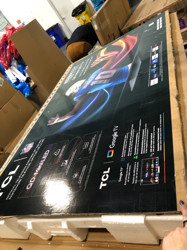 Photo 1 of **SMALL DAMAGE SCREEN**TCL 65 Inch Class QM8K Series | Mini LED QLED 4K HDR | 65QM8K, 2025 Model | 120HZ-144HZ Anti Reflective Wide Angle Screen Smart Google TV Dolby Atmos | Voice Remote Alexa Gaming Streaming Television