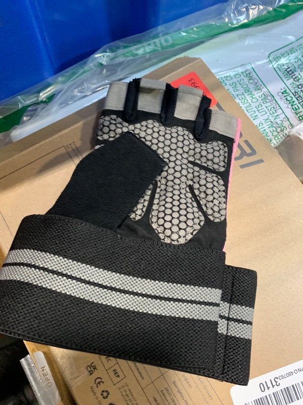 Photo 1 of **ONE PC**SIMARI Breathable Workout Gloves for Women Men, Padded Weight Lifting Gloves with Wrist Wraps Support, Full Palm Protection, Grip for Gym Training, Fitness, Weightlifting, Exercise Fingerless Pink