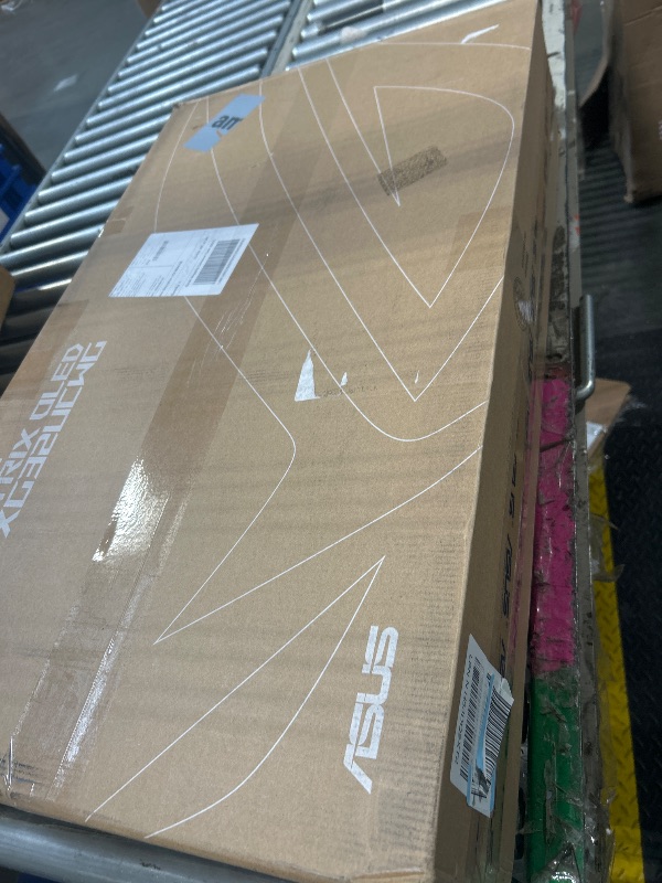 Photo 1 of ***MISSING 3 prong power cord for power adapter*** ASUS ROG Strix 32” 4K OLED Gaming Monitor (XG32UCWG) - TrueBlack Glossy OLED, Dual Mode (4K@165Hz, FHD@330Hz), 0.03ms, G-SYNC Compatible, Neo Proximity Sensor, USB-C, HDMI 2.1, 3 yr Warranty***MISSING 3 p