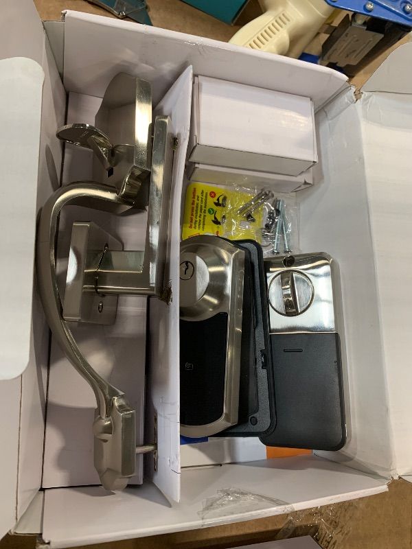 Photo 1 of ****It is incomplete—it is missing the keys****
Veise VE06-H Smart Front Door Lock Set, App Control, Keyless Entry Deadbolt with Lever Handle, Electronic Digital Touchscreen Keypad, Auto Lock, Easy Install, Satin Nickel