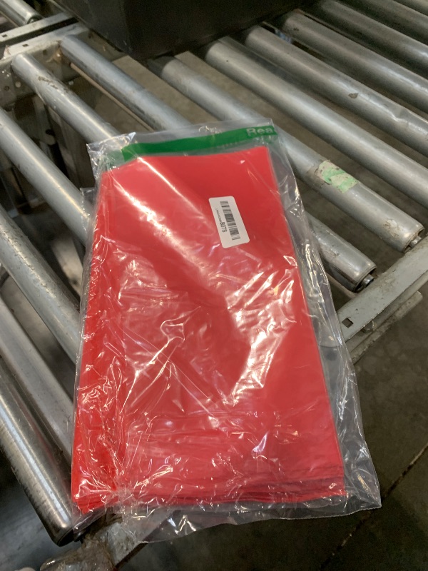 Photo 1 of ** MISSING ONE** Party Solids Pack Of 6 Premium Plastic Tablecloth 54 Inch x 108 Inch Rectangle Plastic Table Cover - Red