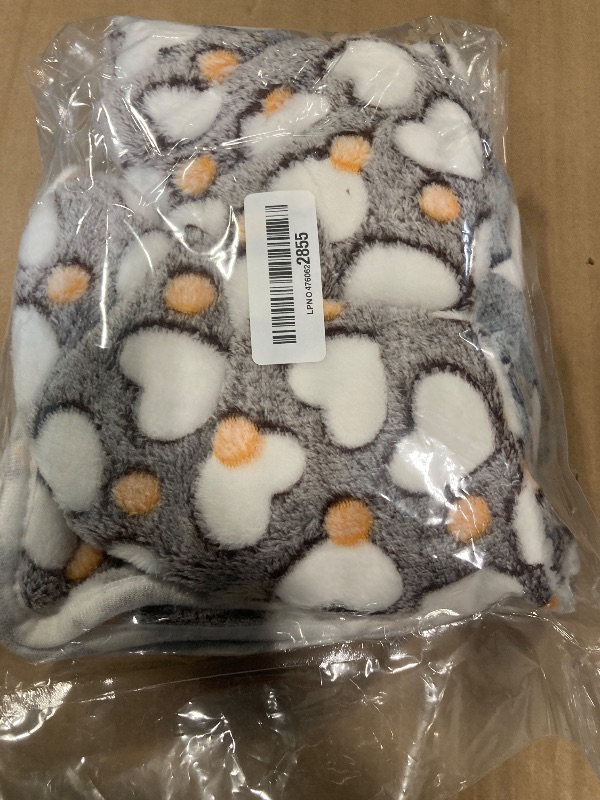 Photo 1 of 1 Pack 3 Blankets Super Soft Fluffy Premium Fleece Pet Blanket Flannel Paw Printed Throw for Dog Puppy Cat (Medium 30x20'', Star, Bone, Love)