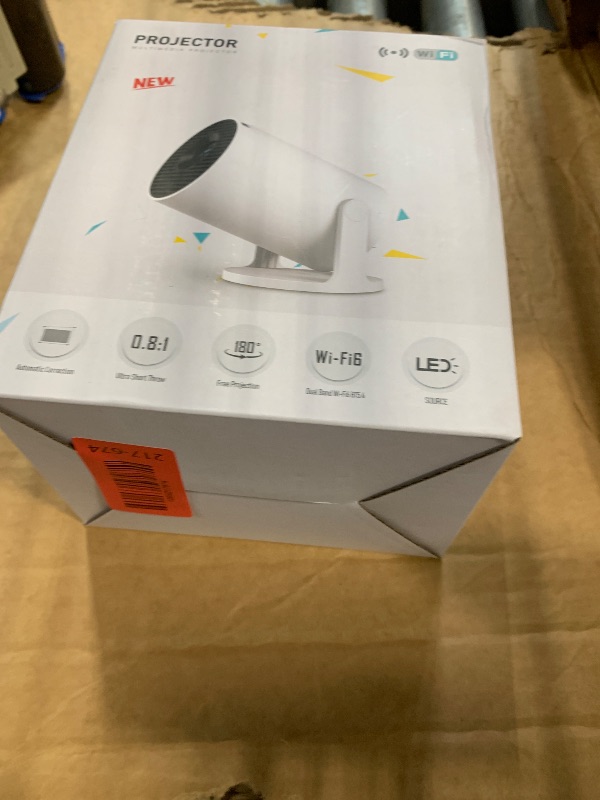 Photo 1 of **MISSING CHARGER**
Mini Projector, Portable Projector with WiFi 6 and Bluetooth 5.4, 160 ANSI 4k HD Smart Projector, Compatible with Phone, TV Stick, Laptop, HDMI, USB for Movie Home Outdoor, HY300 PRO+