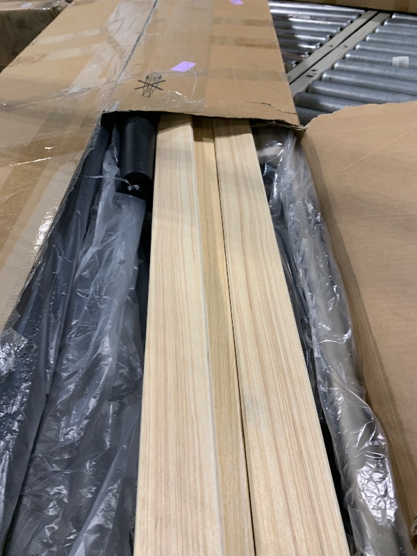 Photo 1 of ****missing pieces are unknown****CXVX King Size Bed Frame with Upholstered Headboard, Button Tufted Design, Strong Wooden Slats, No Box Spring Needed, Easy Assembly, Noise Free