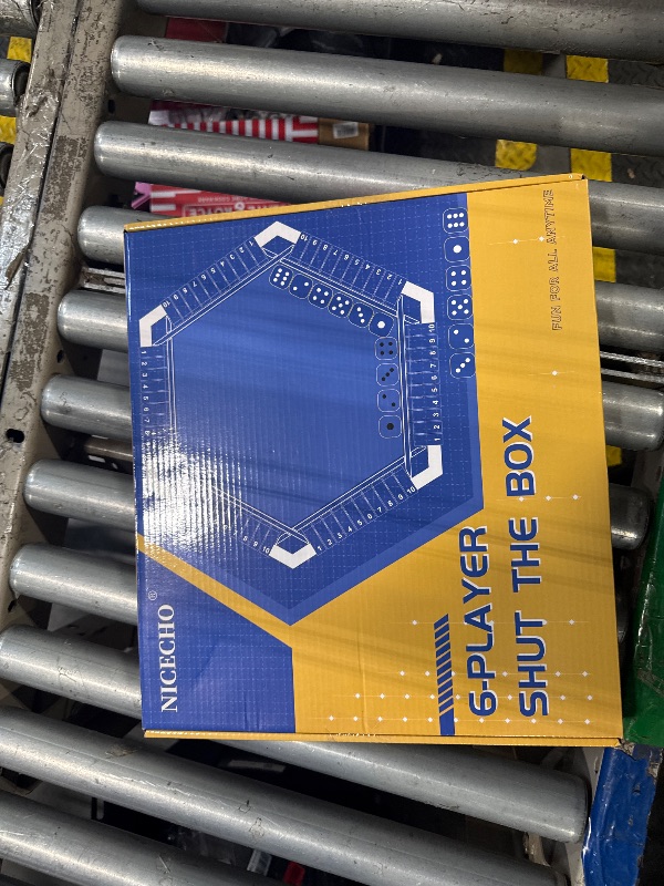 Photo 1 of 1-6 Players Shut The Box Dice Game, Wooden Board Table Math Game with 16 Dice, Classics Tabletop Version Games for Kids Adults, Family,Classroom,Home,Party or Pub