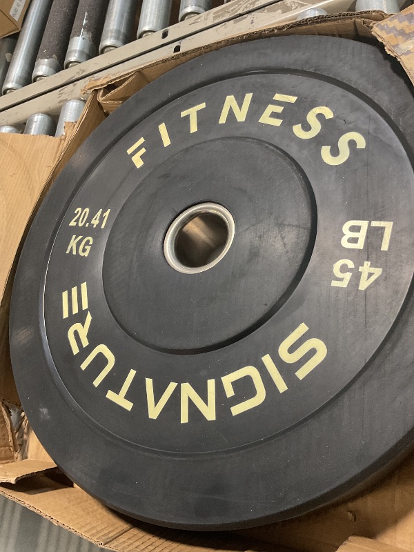 Photo 1 of ***ONE 45lbs PLATE ***Fitvids 2-Inch Olympic Bumper Weight Plates Set Including 180 LB Weight Plates & 7FT Olympic Barbell Bar, Black