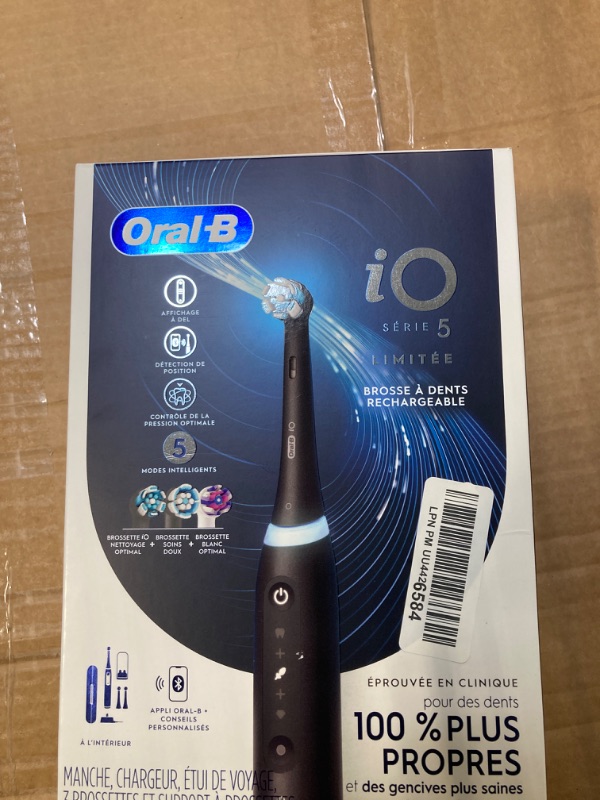 Photo 1 of ***NEW FACTORY SEAL*** Oral-B iO Deep Clean + Whiten Rechargeable Electric Toothbrush with Visible Pressure Sensor, 2 Minute Timer, 5 Cleaning Settings, 1 iO5 Limited, 3 Toothbrush Heads, Travel Case & Refill Holder, Black