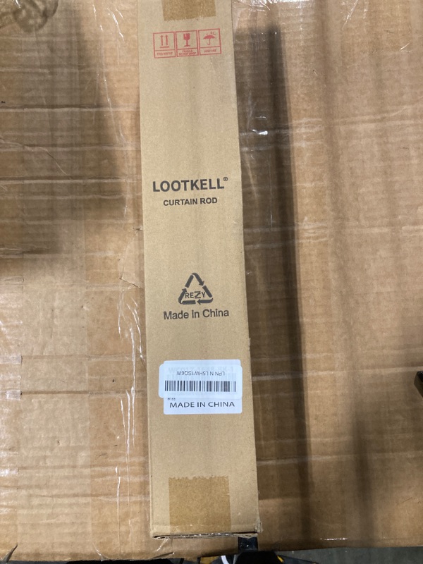 Photo 1 of **SMALL**Lootkell Modern Black Curtain Rods for Windows 28 to 48 Inches Adjustable Length Heavy Duty 1" Diameter Window Curtain Rod with Decorative Finials for Outdoor Farmhouse Bedroom Kitchen Living Room