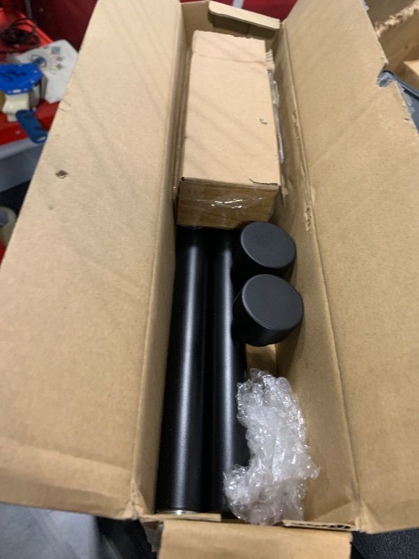 Photo 1 of **SMALL**Lootkell Modern Black Curtain Rods for Windows 28 to 48 Inches Adjustable Length Heavy Duty 1" Diameter Window Curtain Rod with Decorative Finials for Outdoor Farmhouse Bedroom Kitchen Living Room