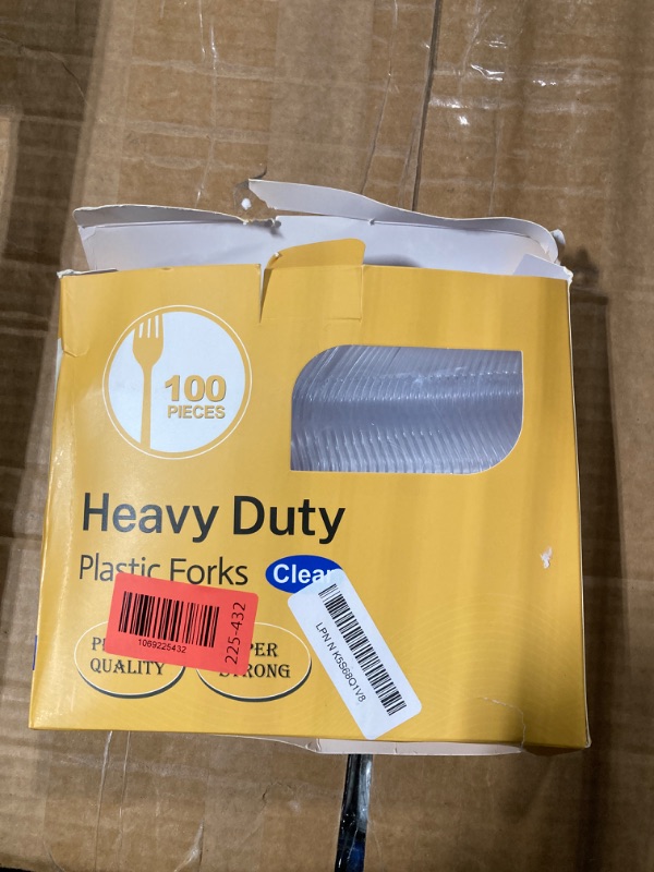 Photo 1 of [100 Count] Clear Plastic Forks Heavy Duty, Premium Disposable Forks, Durable Plastic Cutlery for Parties, Picnics, Big Event, Daily Use - Heat Resistant & BPA Free