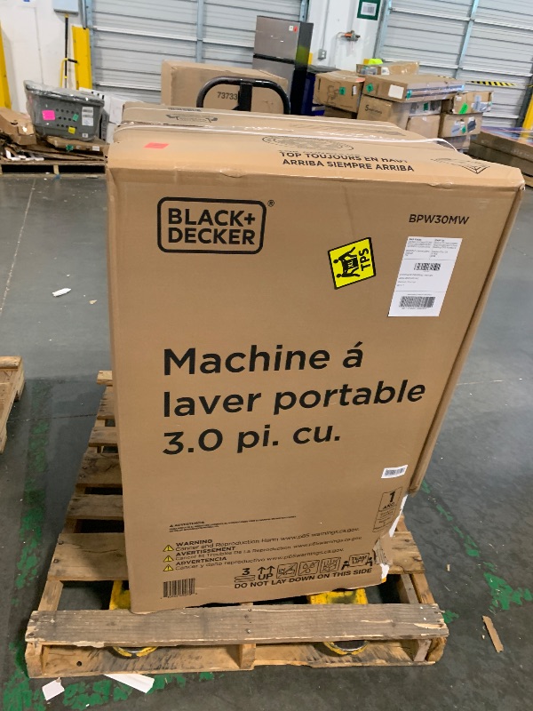 Photo 1 of ** FACTORY SEALED** BLACK+DECKER 3.0 Cu. Ft. Portable Washer, 26.5 lb. Capacity Washing Machine, 6 Cycles, Quick Connect Sink Adapter and Drain Hose Included, Transparent Lid & LED Display, BPW30MW, White