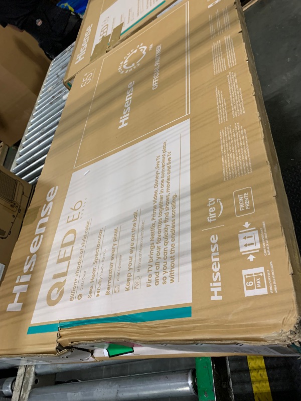 Photo 1 of ***FINAL SALE/NO RETURN, VIEW NOTES*** Hisense 55" E6 Cinema Series Hi-QLED 4K UHD Smart Fire TV (55E6QF, 2025 Model) - AI Light Sensor, Dolby Vision · Atmos, Voice Remote with Alexa, Motion Rate 120, HDR 10+ Adaptive, Game Mode Plus