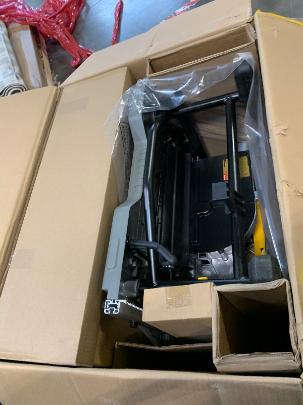 Photo 1 of ** NEW *** DEWALT Table Saw 10 Inch with Foldable Rolling Table Saw Stand, 15 Amp, 4800 RPM, 32-1/2-Inch Rip Capacity (DWE7491RS)