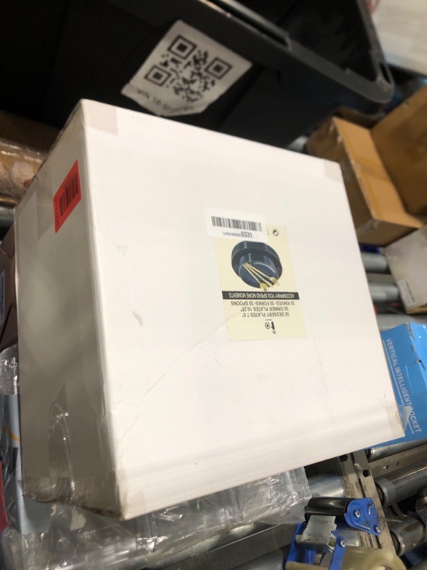 Photo 1 of **MISSING PARTS**
150Pcs Black Plastic Plates, Black Disposable Plates, Heavy Duty black plates for 30 Guests,Plastic Dinnerware Set Include 30 Dinner Plate,30 Dessert Plate,90 Gold Cutlery Set for Party