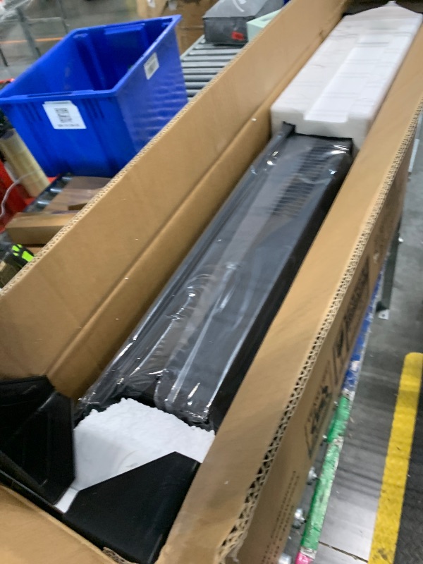 Photo 1 of ***Only Box 2 Of 2*** oneinmil 80" Fireplace TV Stand, 50 Inch Electric Fireplace & Modern Entertainment Center, TV Console with Adjustable Shelf & Glass Door for TVs Up to 90", Fire Place TV Stands for Living Room, Black