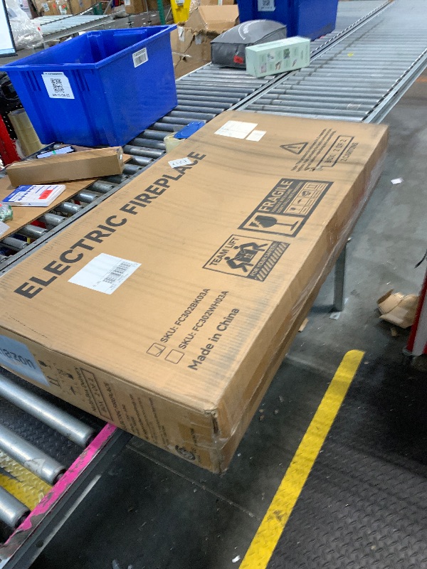 Photo 1 of ***Only Box 2 Of 2*** oneinmil 80" Fireplace TV Stand, 50 Inch Electric Fireplace & Modern Entertainment Center, TV Console with Adjustable Shelf & Glass Door for TVs Up to 90", Fire Place TV Stands for Living Room, Black